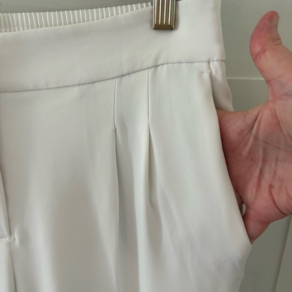 House Of Harlow 1960 Pleated White Wide-Leg Drape Trousers. Size 8. - Picture 7 of 12